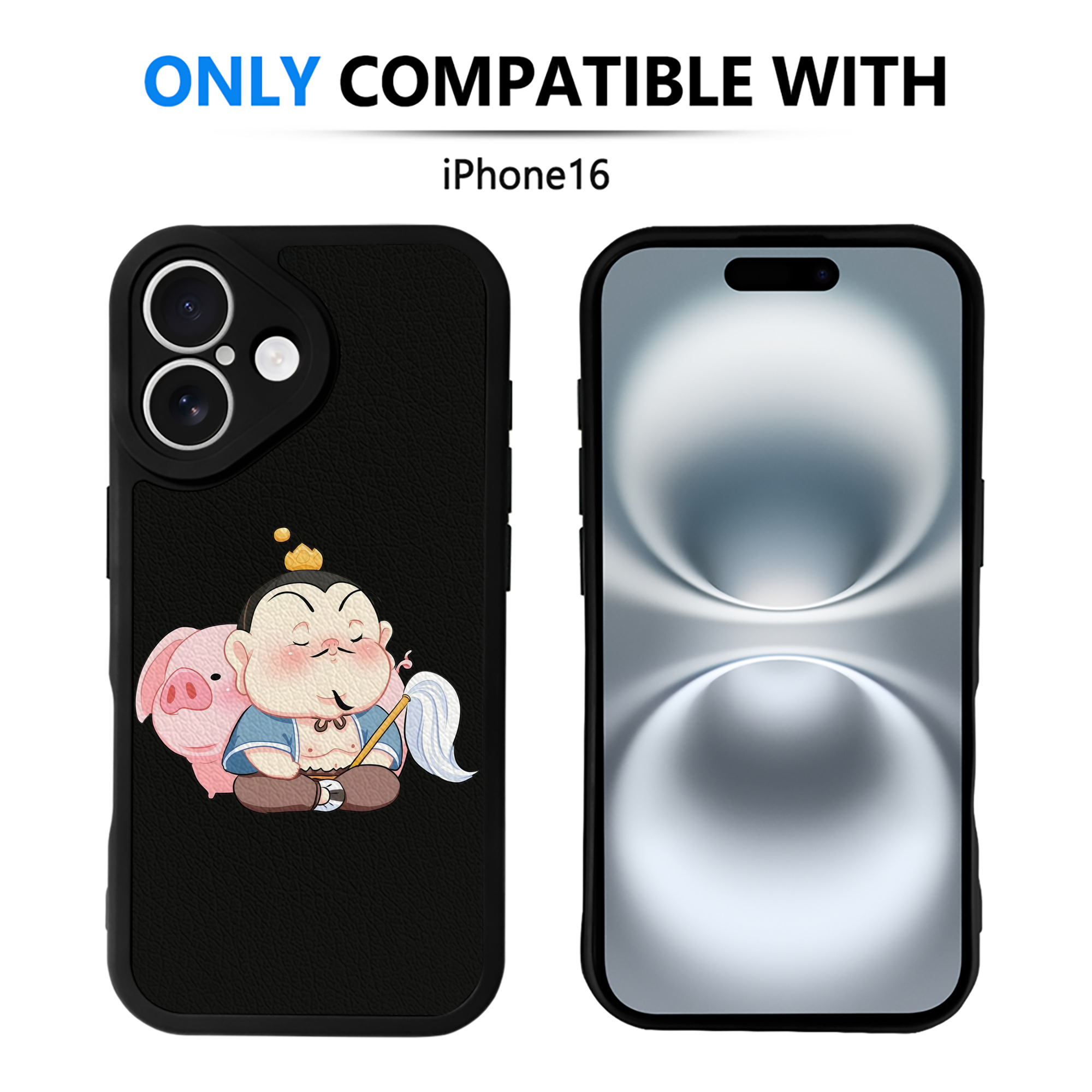 （画像用） Ne Zha 2 ナタ 魔童の大暴れ 【iPhone 16シリーズ対応】シリコンスマホケース（レザー調） 材質：シリコン